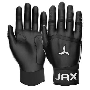Jax Batting Gloves | Onyx Black | Pro Cuff Model One Size Large youth